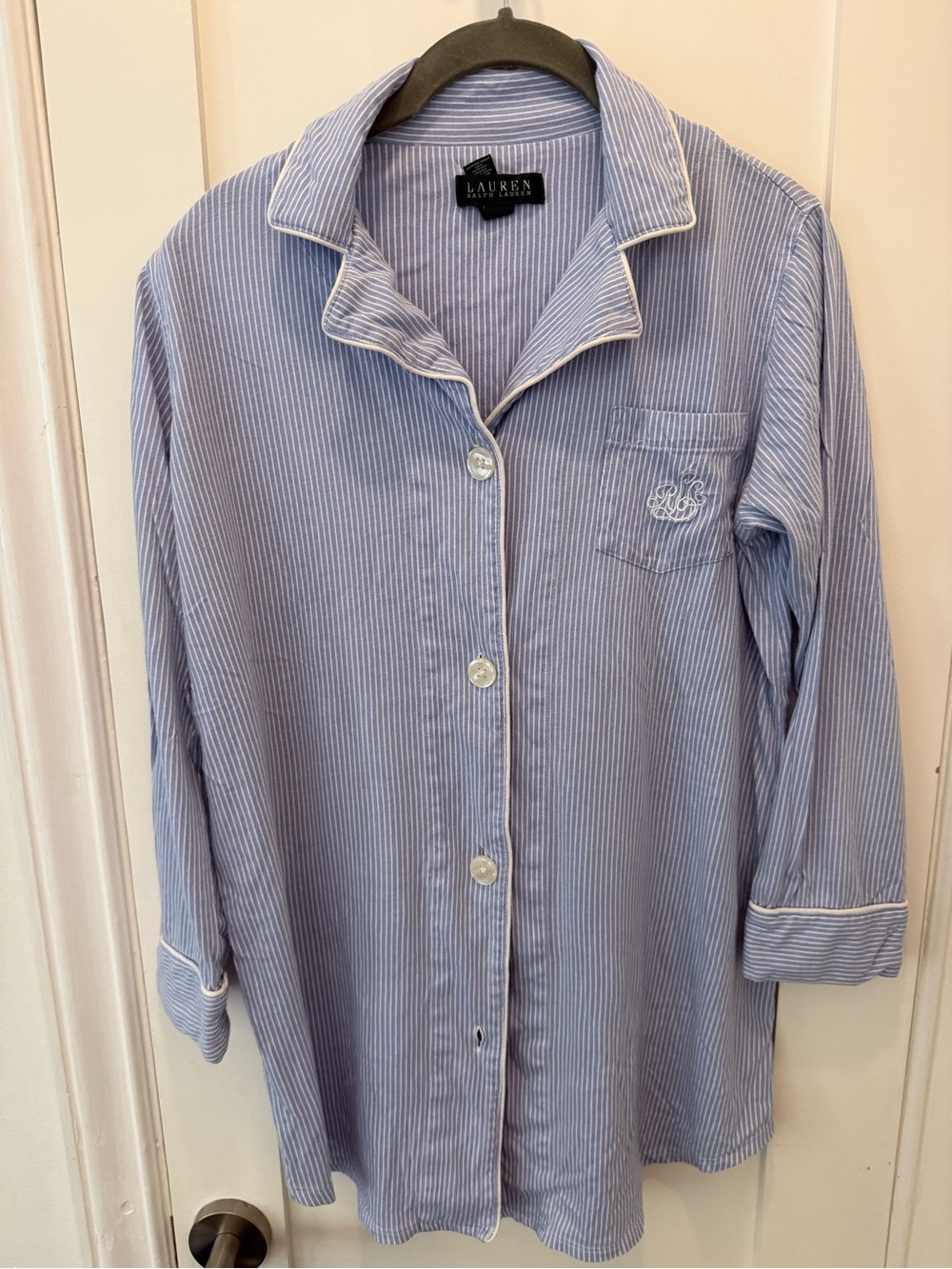 Lauren Ralph Lauren Blue Pinstripe Night Shirt